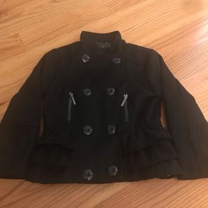 Black peplum jacket for girls